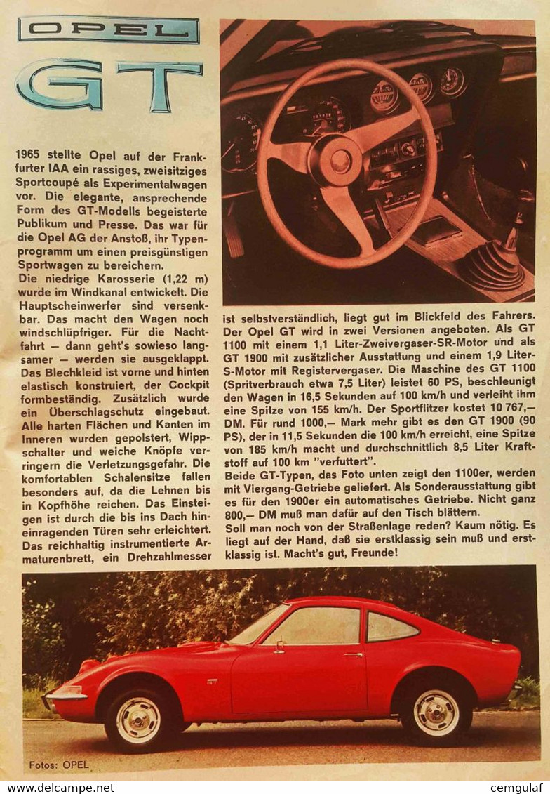 BESSY Band 144/1969 "Wenn Der Blizzard Tobt..." Opel GT  Aktionsseite - Altri & Non Classificati