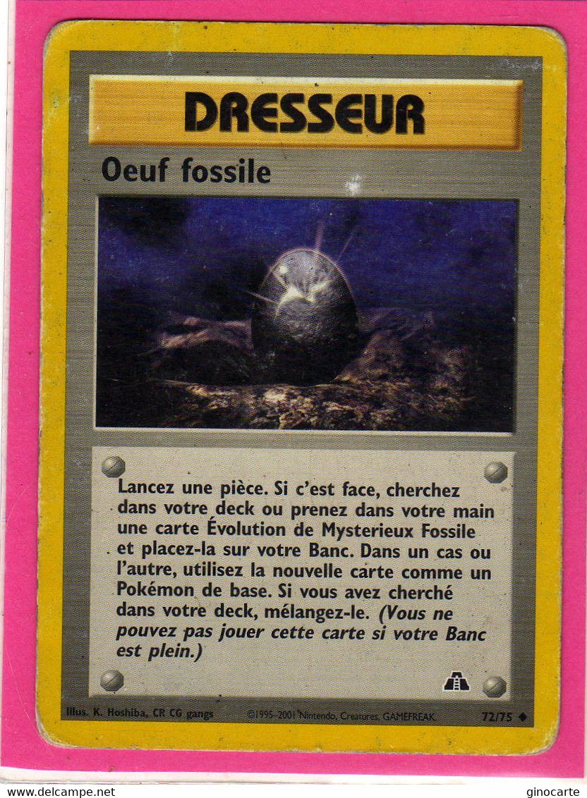 Carte Pokemon Francaise 1995 Wizards Neo Discovery 72/75 Oeuf Fossile En L'etat - Wizards