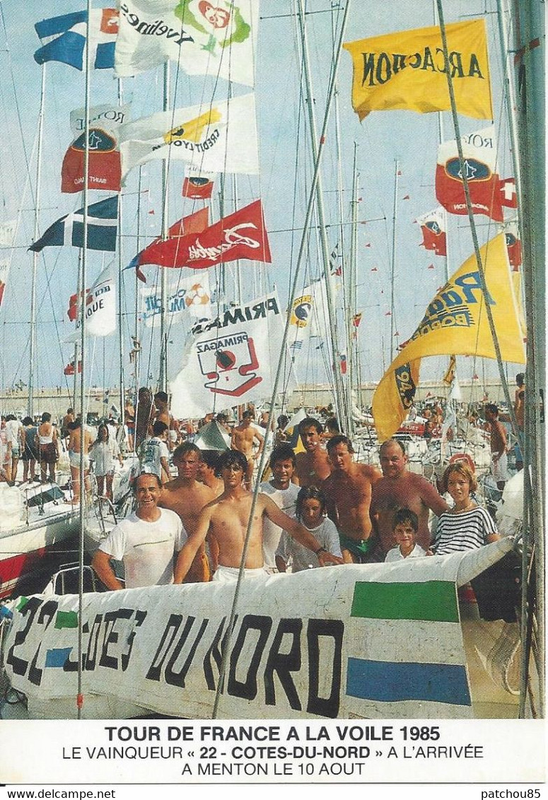 CPM  Tour De France à La Voile 1985 Le Vainqueur 22 Côtes Du Nord à L’Arrivée à Menton Le 10 Août - Bourses & Salons De Collections