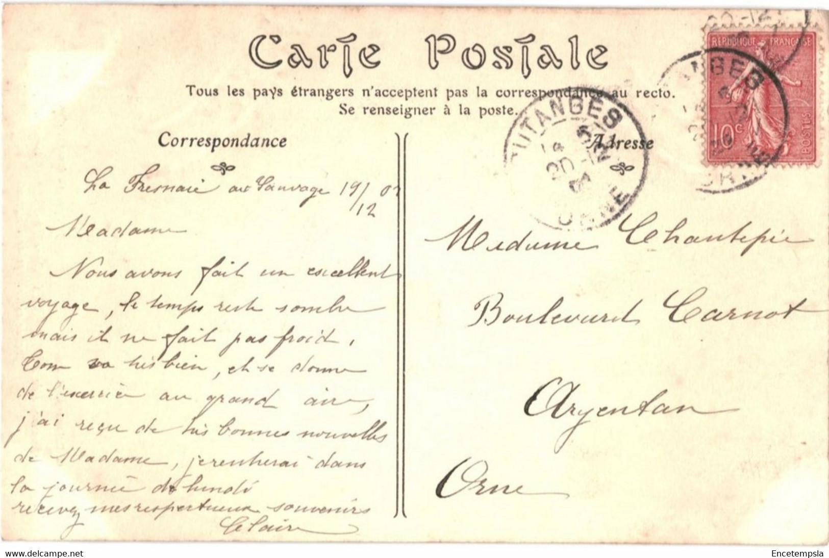 CPA  Carte Postale France Putanges Mesnil-Gondouin Façade Extérieur De L'église 1912  VM63609 - Putanges