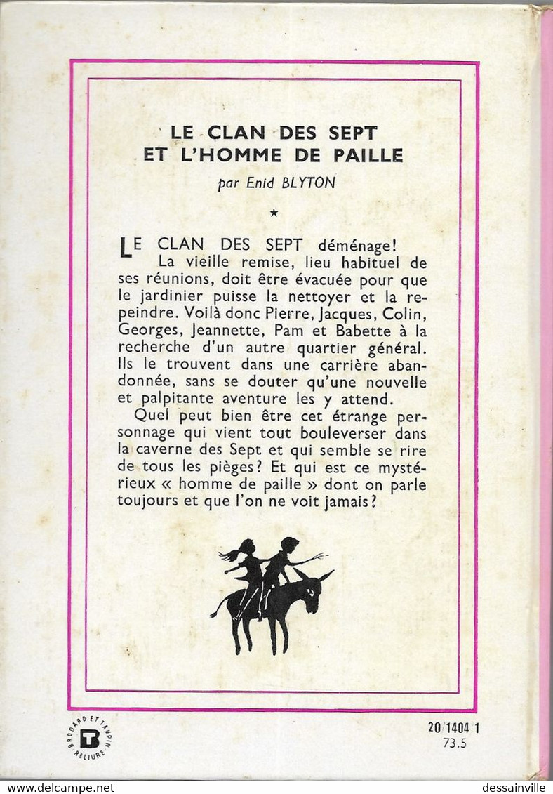 LE CLAN DES SEPT ET L'HOMME DE PAILLE Par Enid Blyton - ASLAN Illustrateur - Bibliotheque Rose