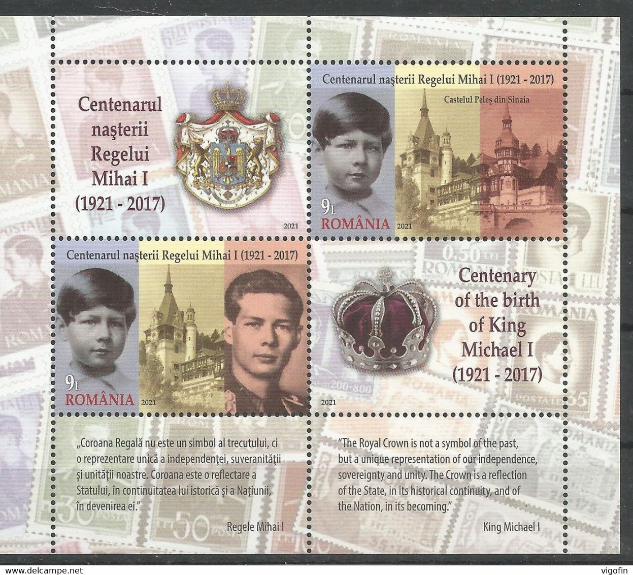 RO 2021-100A°BIRTHOF KIMG MICHAEL I, ROMANIA S/S, MNH - Ongebruikt