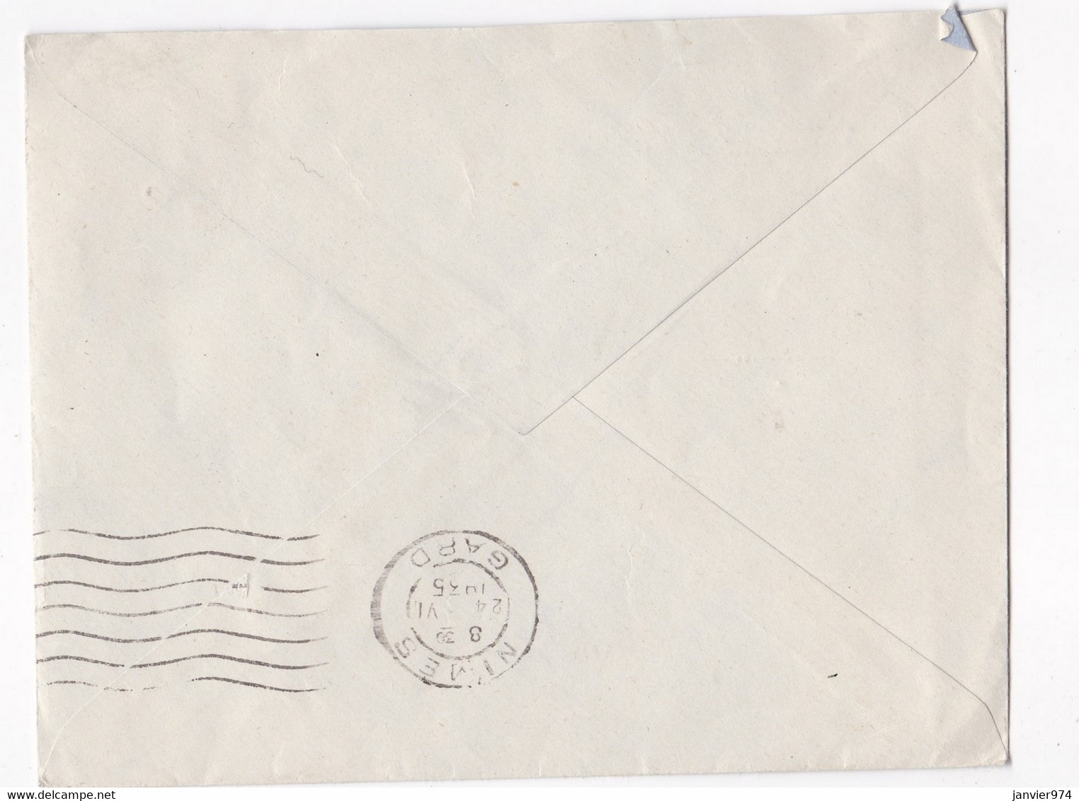 Enveloppe 1935 L. Gourdoux Milhaud Gard Pour Nimes Avec Cachet De Sète - Cartas & Documentos