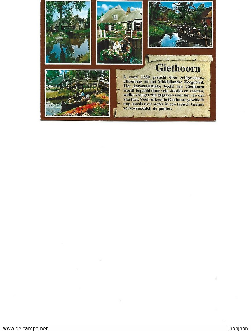 Netherlands - Postcard Used Circulated 1999 - Giethoorn - Collage Of Images  2/scans - Giethoorn