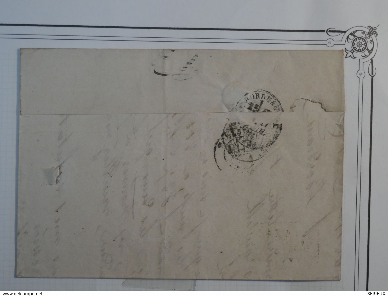 BO9 FRANCE   BELLE  LETTRE    1871 VILLEFRANCHE A BORDEAUX + EMISSION BORDEAUX N°46 ++ AFFRANCH. INTERESSANT++ - 1870 Emisión De Bordeaux