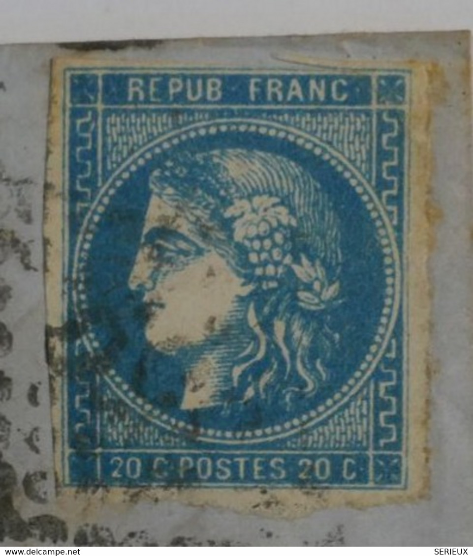 BO9 FRANCE   BELLE  LETTRE    1871 BAYONNE A BORDEAUX + EMISSION BORDEAUX N°45 ++ AFFRANCH.INTERESSANT++ - 1870 Ausgabe Bordeaux