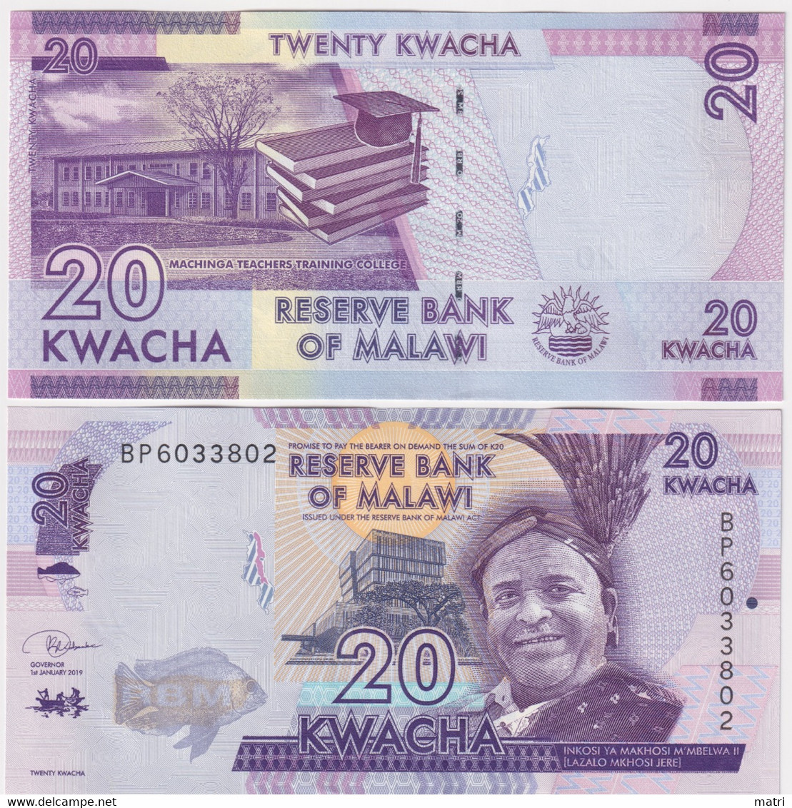 Malawi 20 Kwacha 2019 P#63e - Malawi