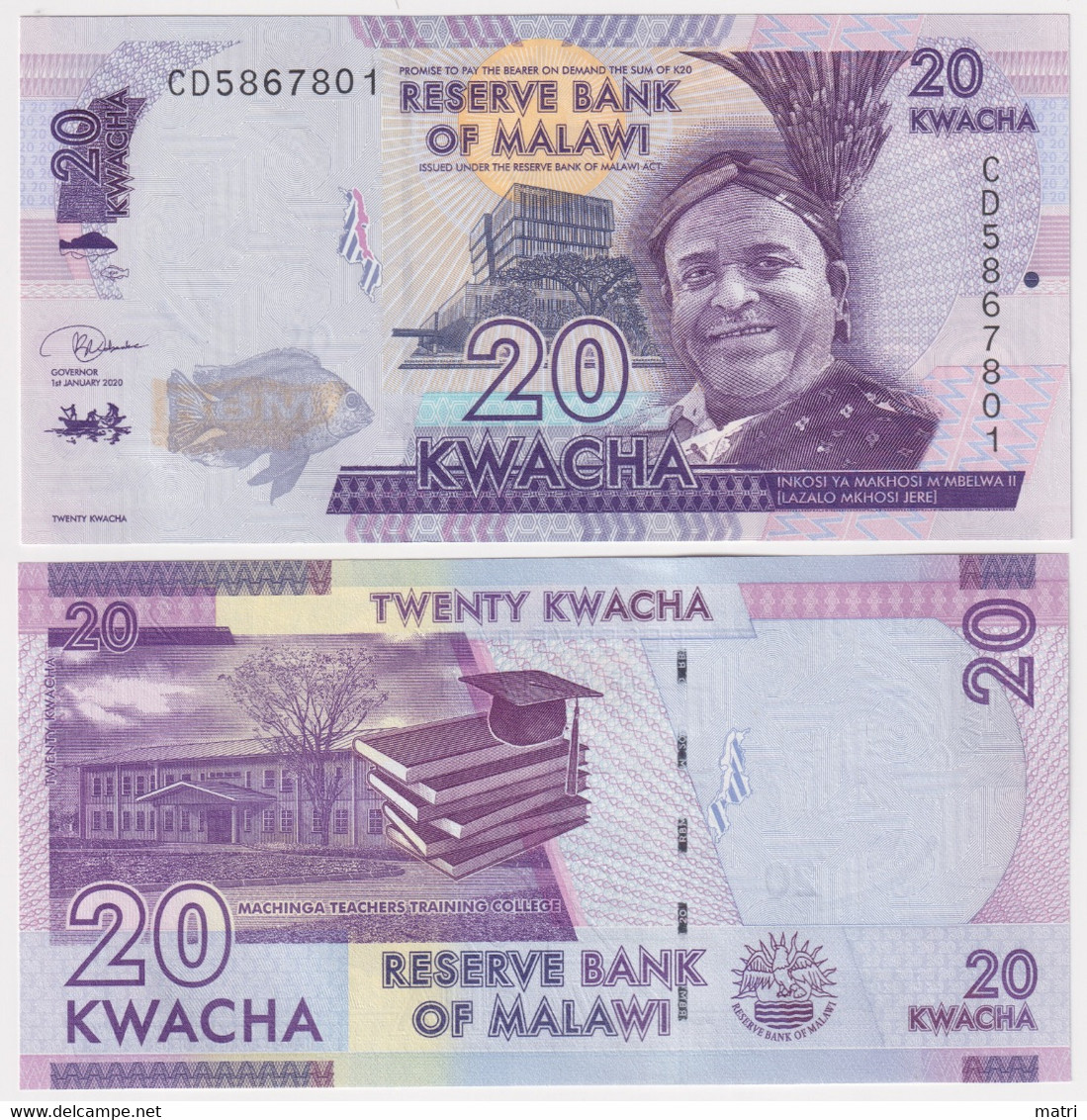Malawi 20 Kwacha 2020 P#63e - Malawi