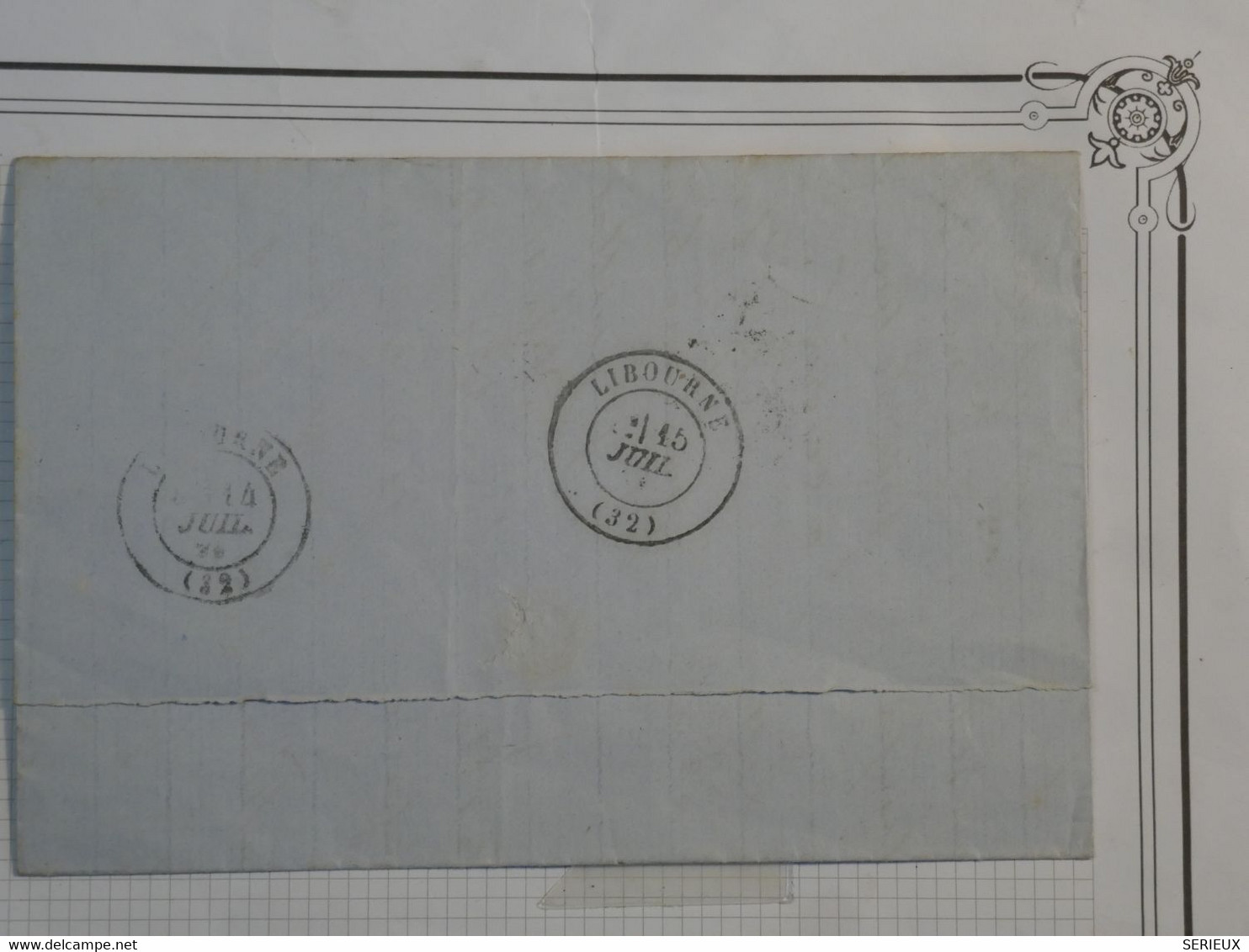 BO9 FRANCE  BELLE  LETTRE   1871 BREST A LIBOURNE + BORDEAUX N°46 VARIETE TACHE BLANCHE + AFFRANCH. INTERESSANT++ - 1870 Emisión De Bordeaux