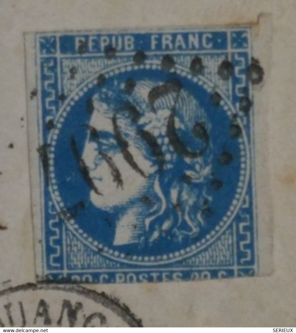 BO9 FRANCE  BELLE  LETTRE   1871 POUANGE A ST CLOUD + BORDEAUX N°45 +G + AFFRANCH. INTERESSANT++ - 1870 Emisión De Bordeaux