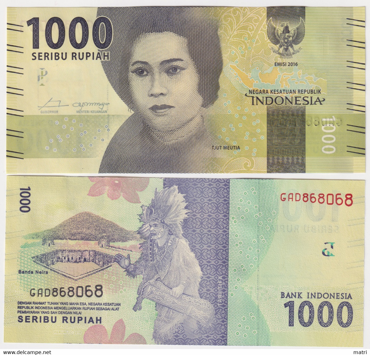 Indonesia 1000 Rupiah 2018 P#154c.1 - Indonésie