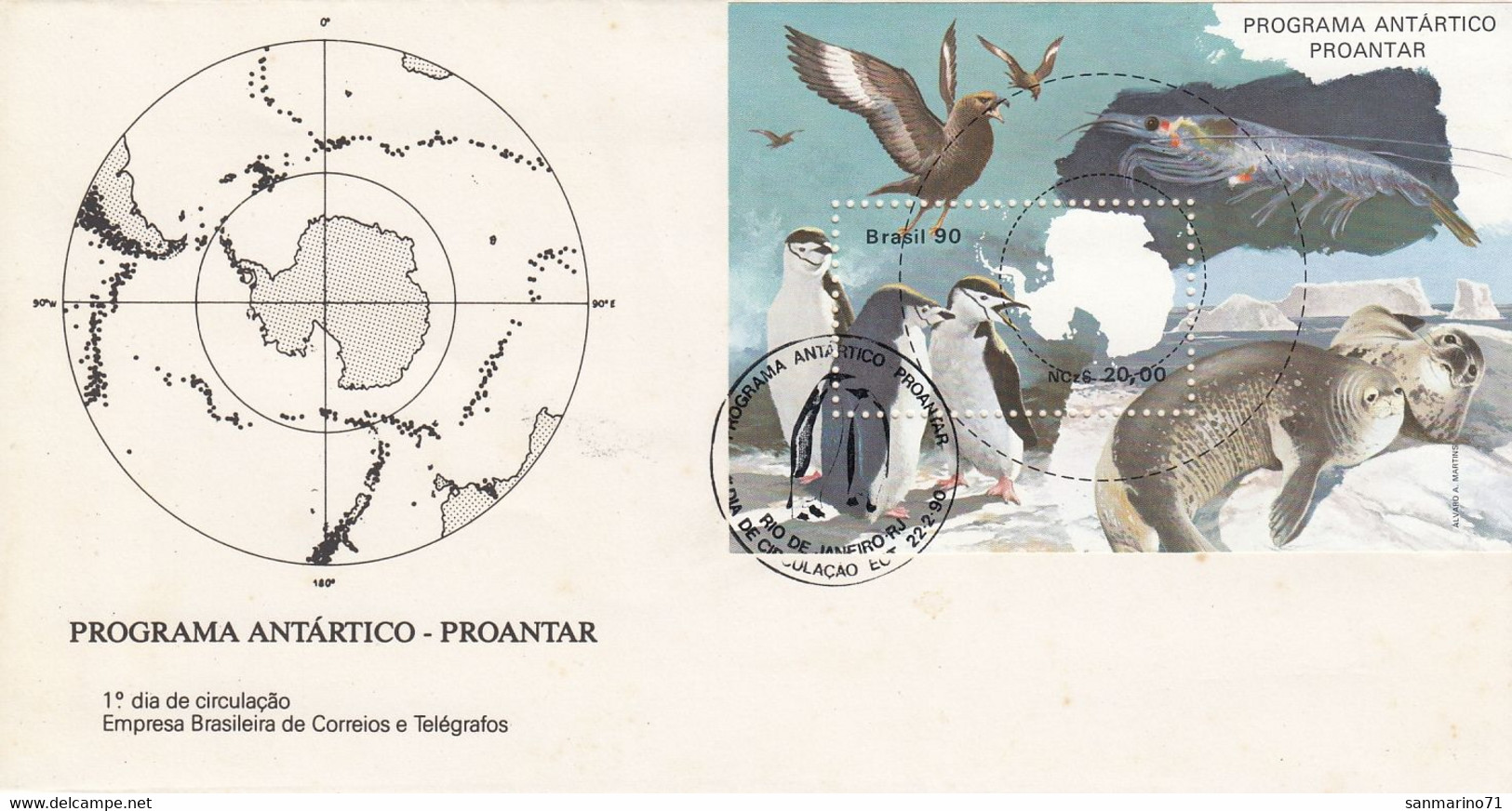 FDC BRAZIL Block  82,Antarctic - Antarctic Wildlife