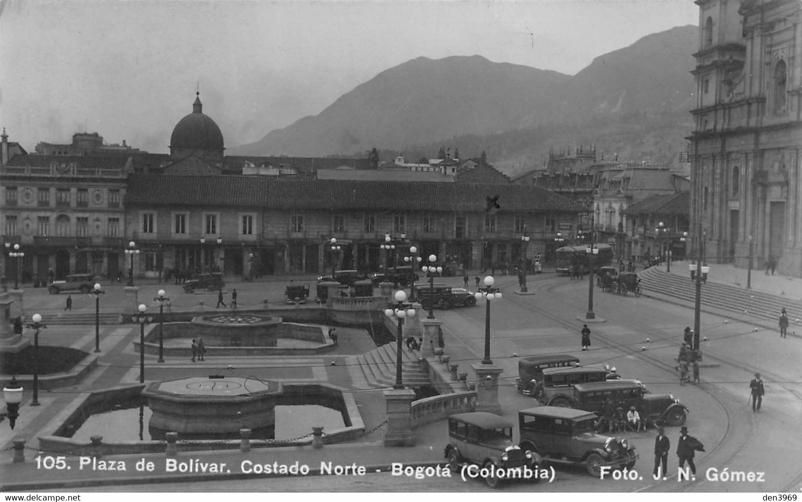 Amerique - Colombie - BOGOTA - Plaza De Bolivar - Costado Norte - Automotors - Cachet Luis Poudade - Carte-Photo - Colombie