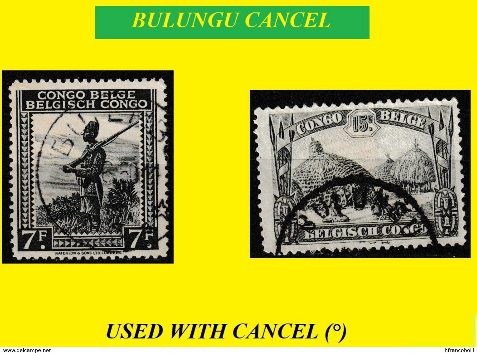 BULUNGU BELGIAN CONGO / CONGO BELGE CANCEL STUDY [2] WITH COB 263 TWO STAMPS - Variedades Y Curiosidades
