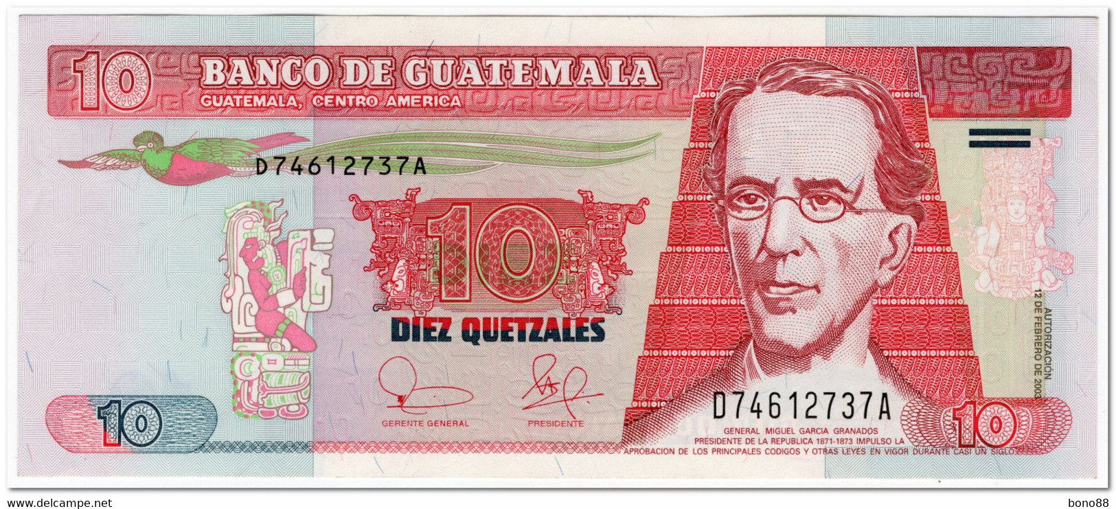 GUATEMALA,10 QUETZAL,2003,P.107,XF-AU - Guatemala