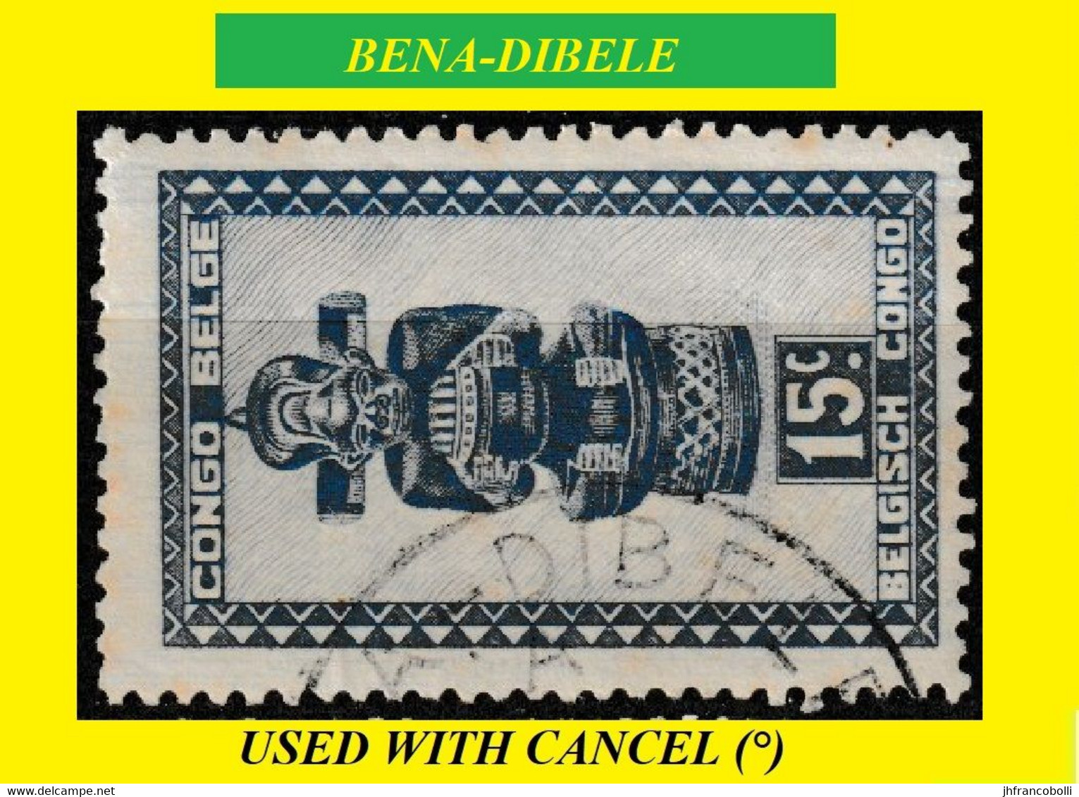 BENA-DIBELE BELGIAN CONGO / CONGO BELGE CANCEL STUDY [1] WITH COB 291-A   R-A-R-E ! - Varietà E Curiosità