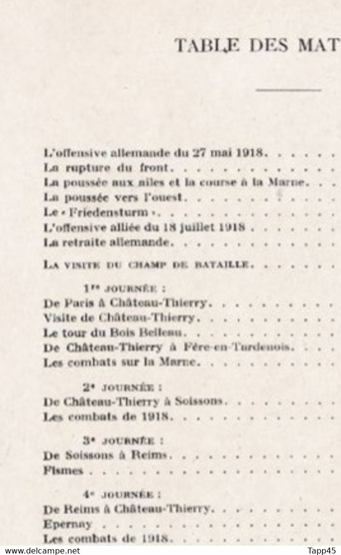 Livre > Guide Michelin 14 18  > La Deuxième Bataille De La Marne 1919  > Tv 3 > - Michelin-Führer