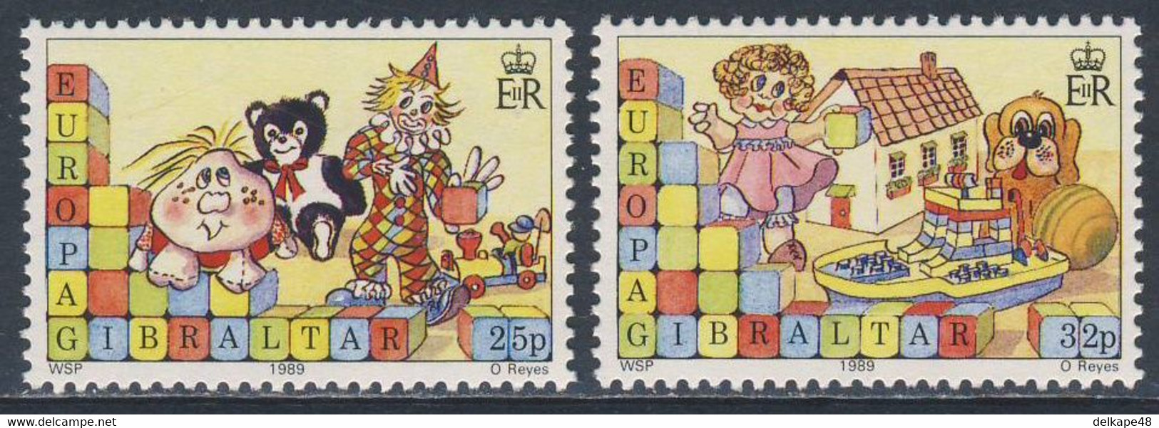 Gibraltar 1989 Mi 563 /4 YT 573 /4 SG 607 /8 ** Soft Toys, Toy Train, Boat, Doll's House - Children Toys / Kinderspiele - Dolls