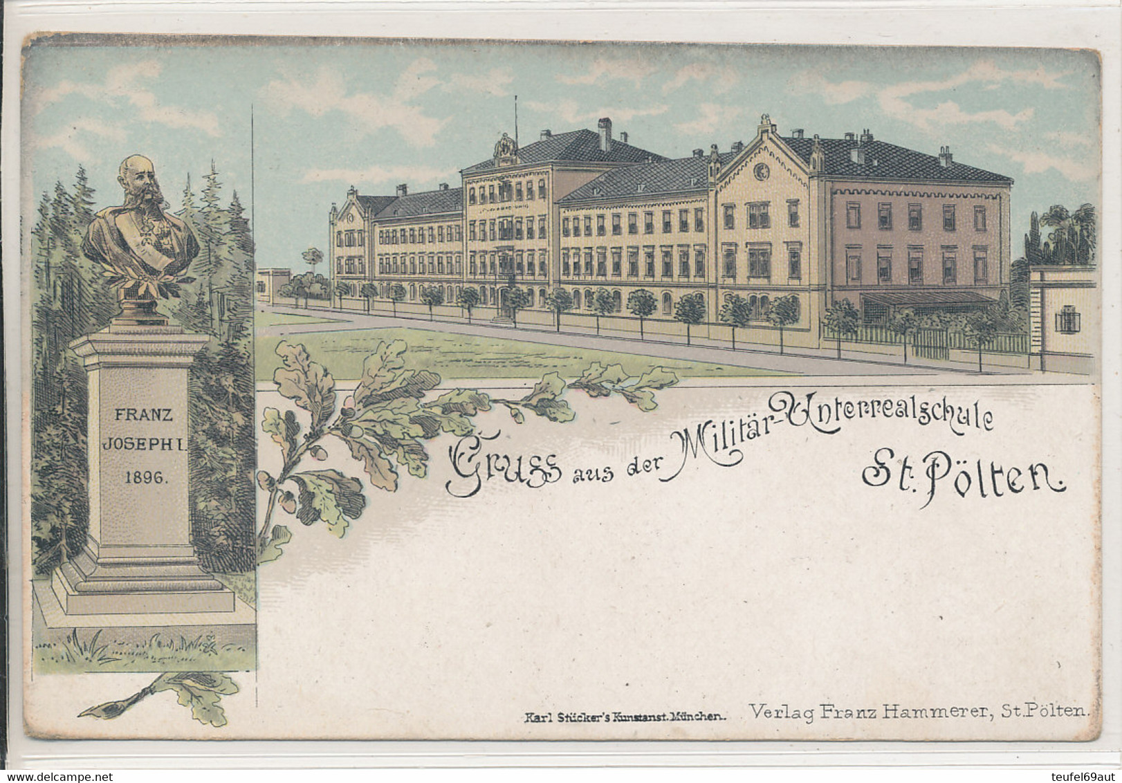 AK NÖ St. Pölten - Gruss Aus Der Militär Unterrealschule + Vorläufer + 1896 - St. Pölten