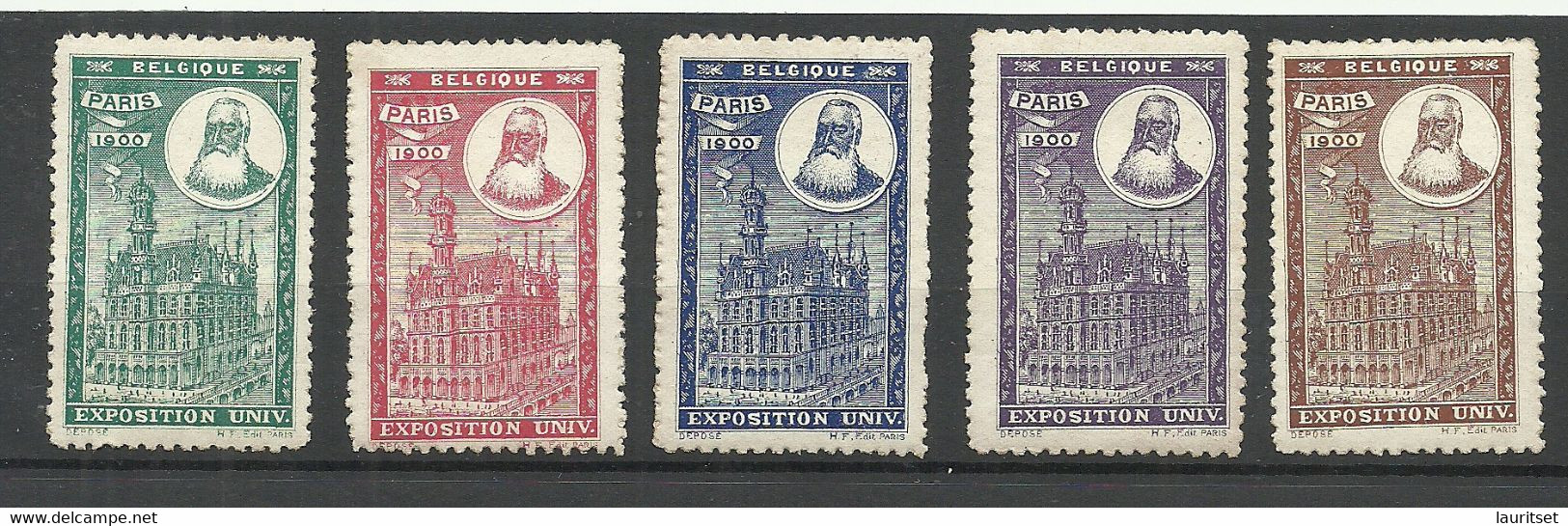 France 1900 EXPOSITION UNIVERSELLE Vignetten Poster Stamps Pavillon De Belgique Belgium * - 1900 – París (Francia)