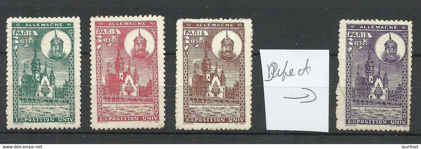 France 1900 EXPOSITION UNIVERSELLE Vignetten Poster Stamps Pavillon De Allemagne Germany Deutschland * - 1900 – Paris (France)