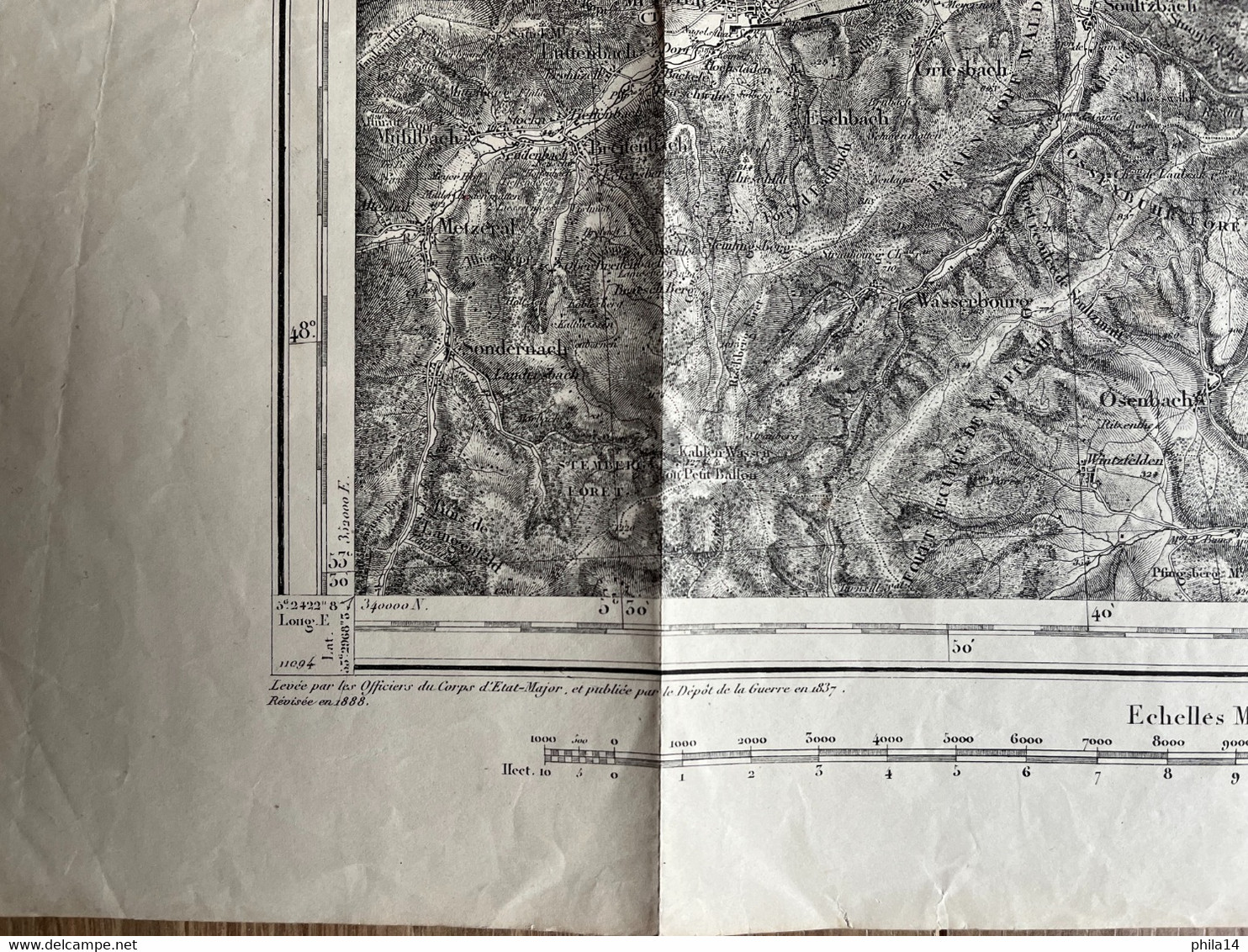 SP CARTE DES ENVIRONS DE COLMAR 1887  / 54 X 34 Cm - Geographical Maps