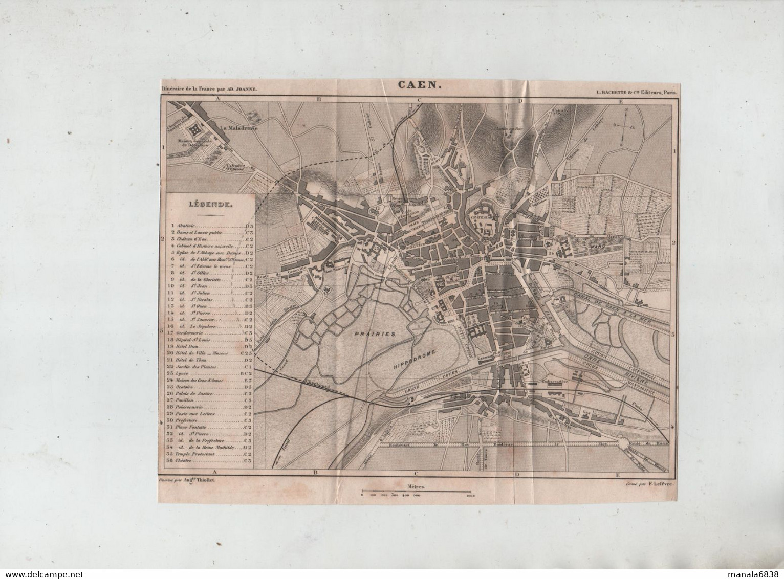 Caen En 1877 Voie Ferrée La Maladrerie Hippodrome Prairies Canal Lefèvre Thiollet - Andere Pläne