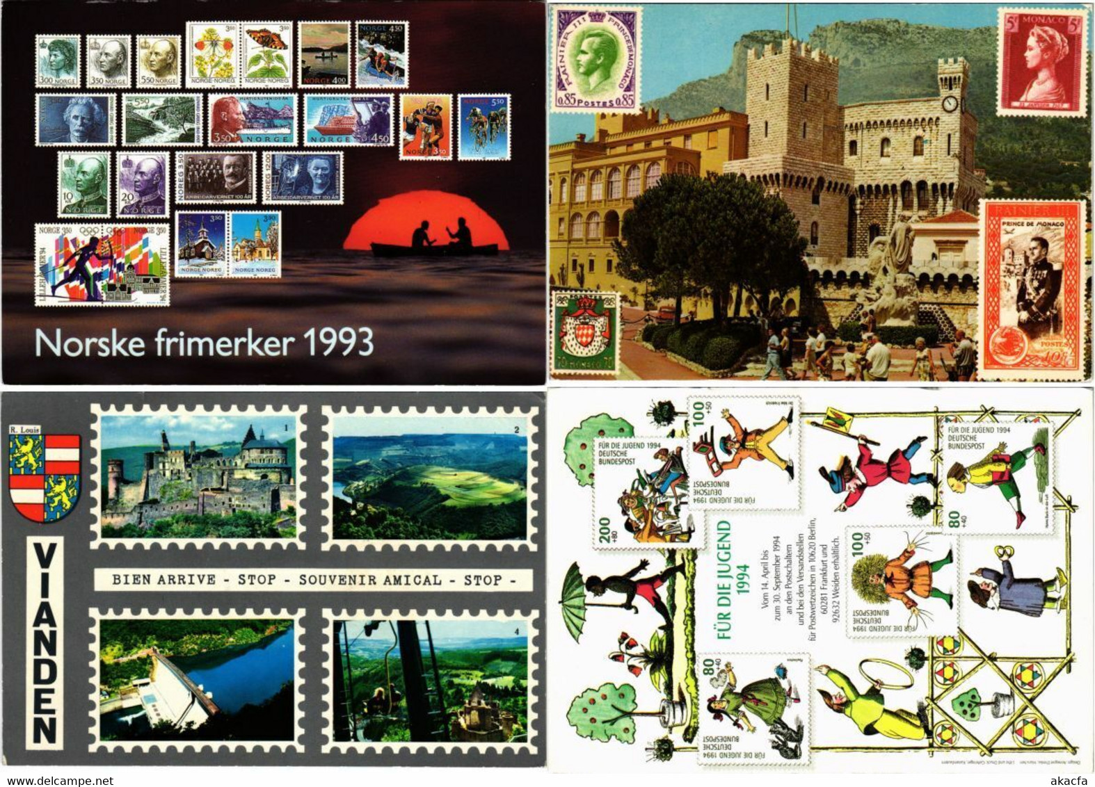 STAMPS PHILATELY MONACO SWITZERLAND FRANCE 21 Modern Postcards (L3923) - Poste & Facteurs