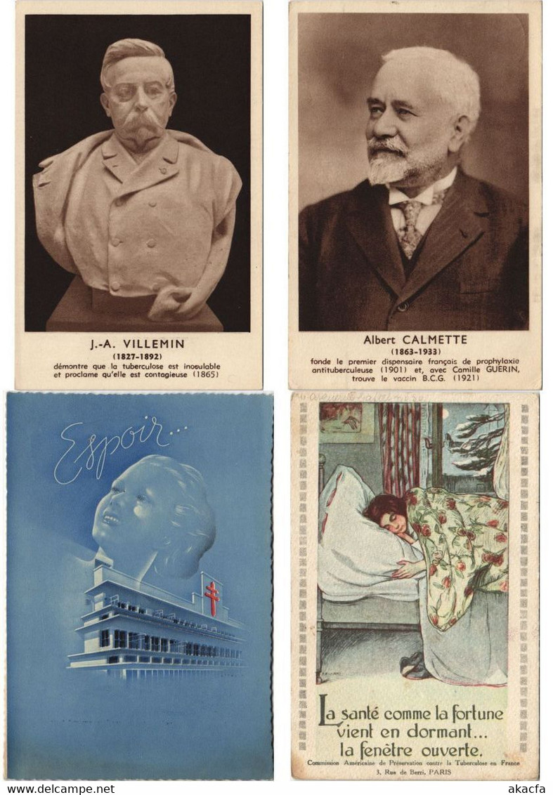 TUBERCOLOSE TBC 8 Vintage Postcards Pre-1930 (L5188) - Santé