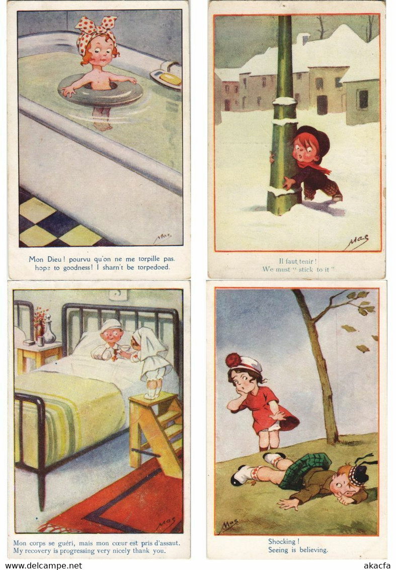 MAC ARTIST SIGNED CHILDREN HUMOR COMIC 20 Vintage Postcards Pre-1940 (L3204) - Mac Mahon