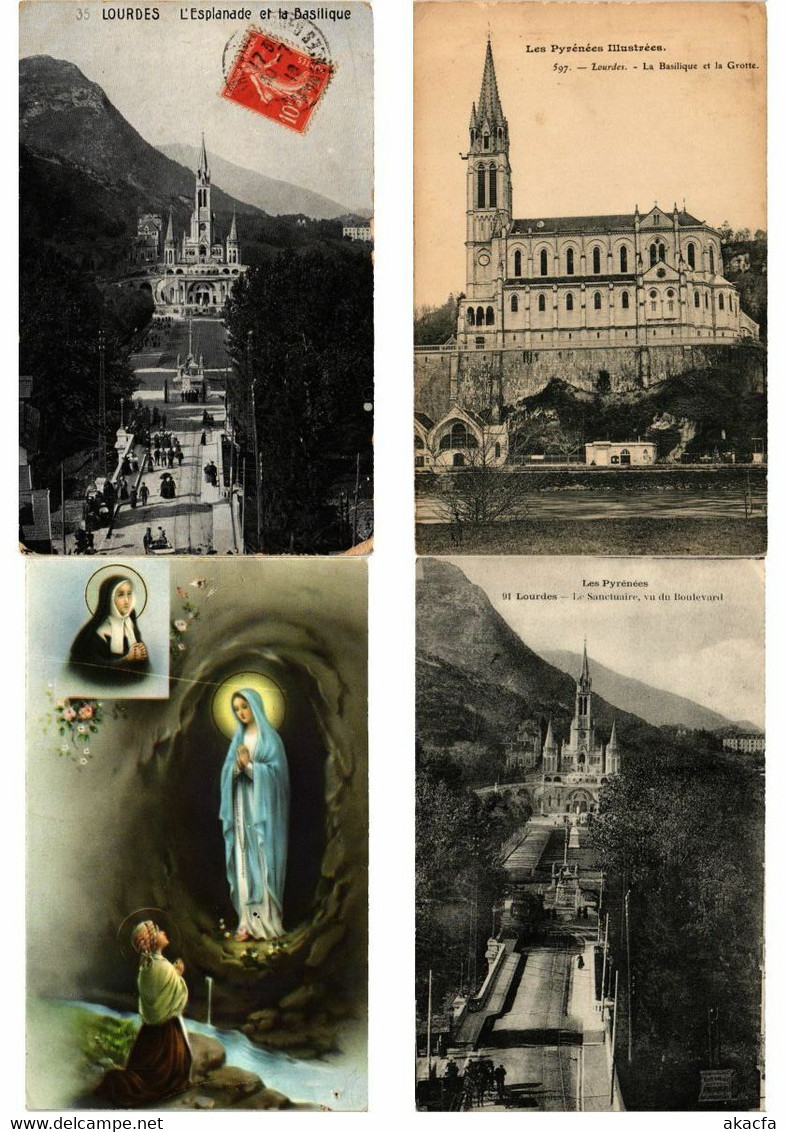 LOURDES FRANCE CATHOLIC RELIGION 39 Vintage Postcard Pre-1940 (L2313)