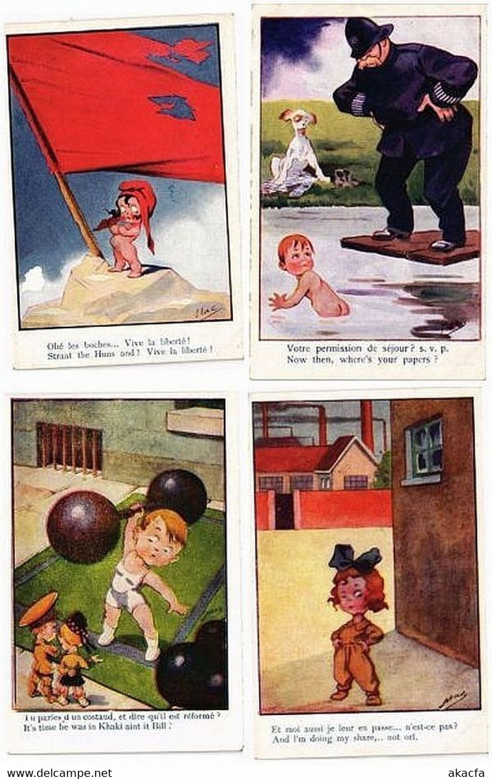 MAC ARTIST SIGNED, HUMOR 14 Vintage Postcards (L5539) - Mac Mahon