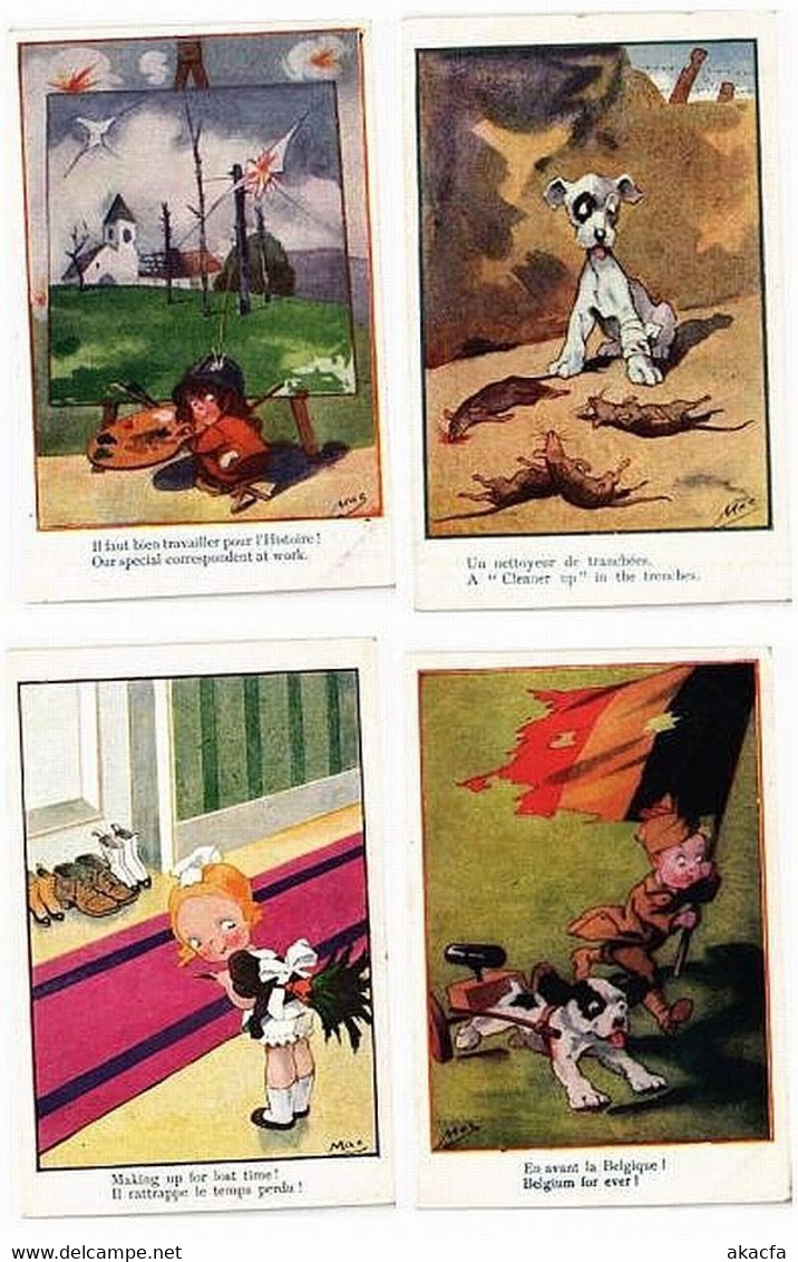 MAC ARTIST SIGNED, HUMOR 14 Vintage Postcards (L5539) - Mac Mahon