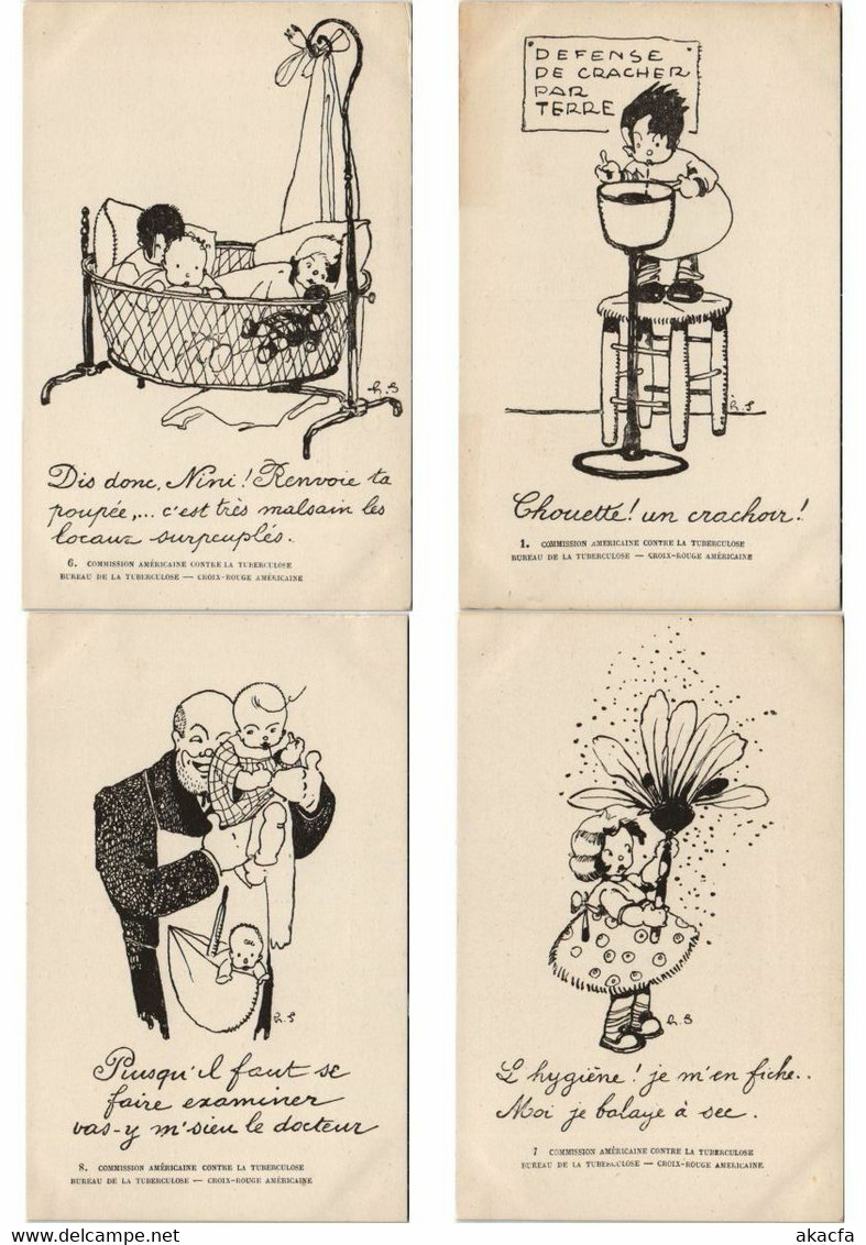 TUBERCOLOSE TBC RED CROSS 19 Vintage Postcards Pre-1930 (L4396) - Santé