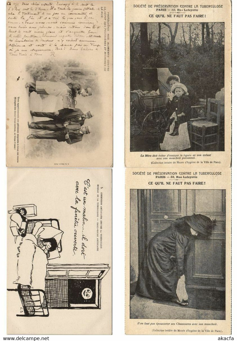 TUBERCOLOSE TBC RED CROSS 19 Vintage Postcards Pre-1930 (L4396) - Santé