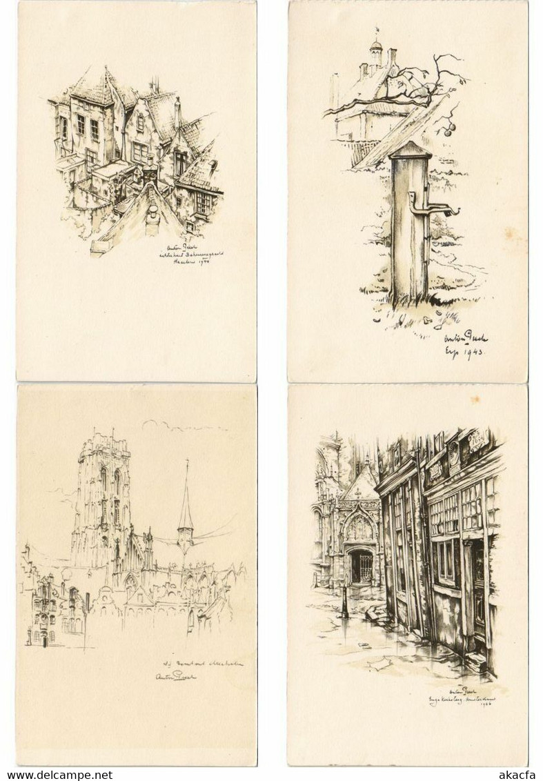 ANTON PIECK ARTIST SIGNED 21 Vintage Postcards Mostly Pre-1960 (L4029) - Pieck, Anton