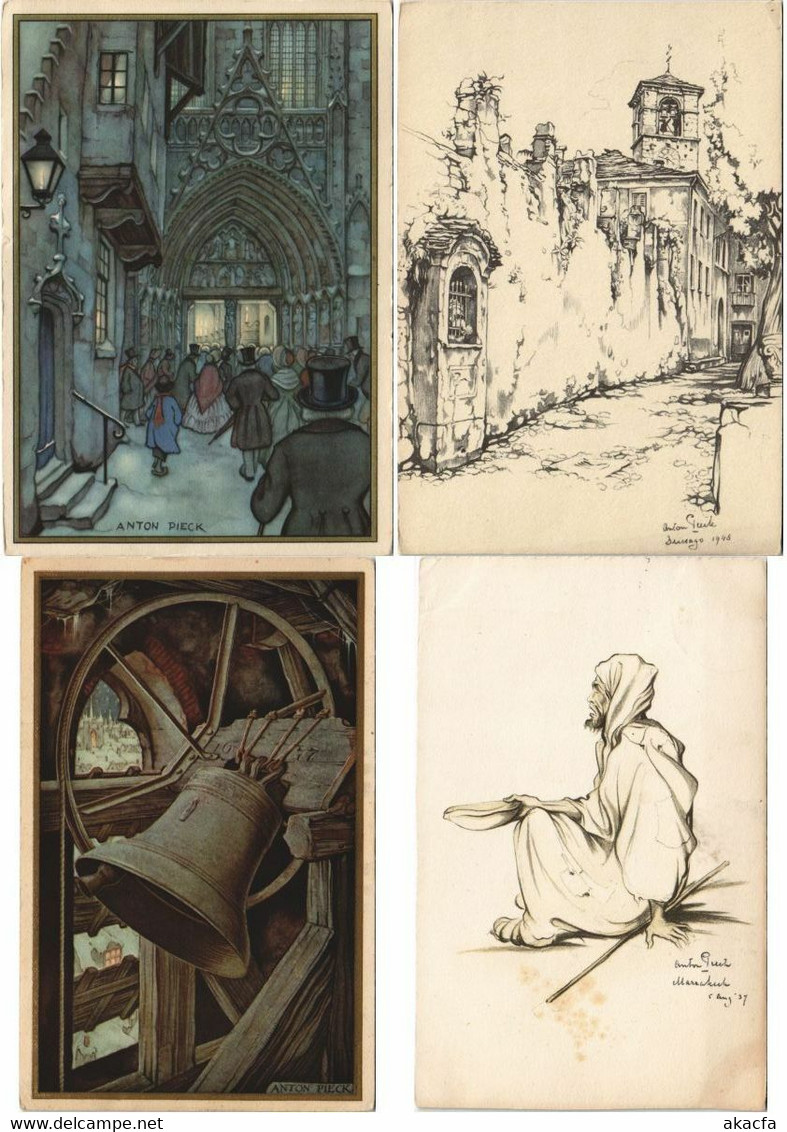 ANTON PIECK ARTIST SIGNED 21 Vintage Postcards Mostly Pre-1960 (L4029) - Pieck, Anton