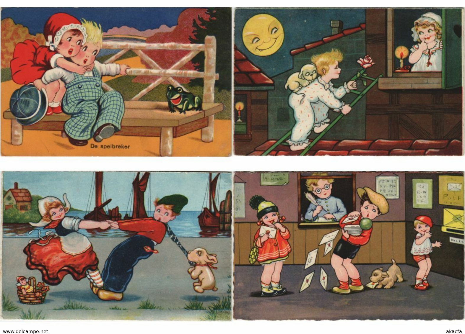 BORISS MARGRET ARTIST SIGNED CHILDREN HUMOR 16 Vintage Postcards (L3686) - Boriss, Margret