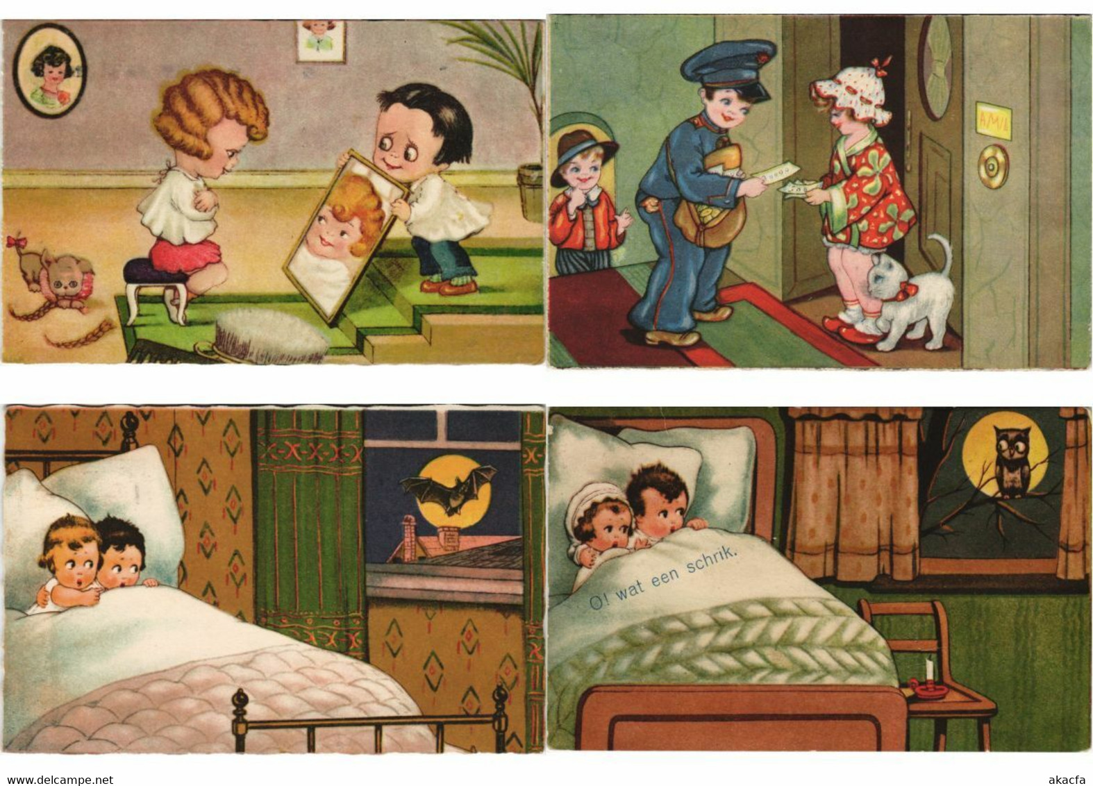 BORISS MARGRET ARTIST SIGNED CHILDREN HUMOR 16 Vintage Postcards (L3686) - Boriss, Margret