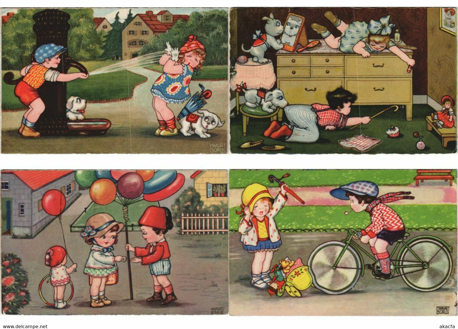 ARTIST SIGNED MARGARET BORISS CHILDREN 20 Vintage Postcards (L4247) - Boriss, Margret