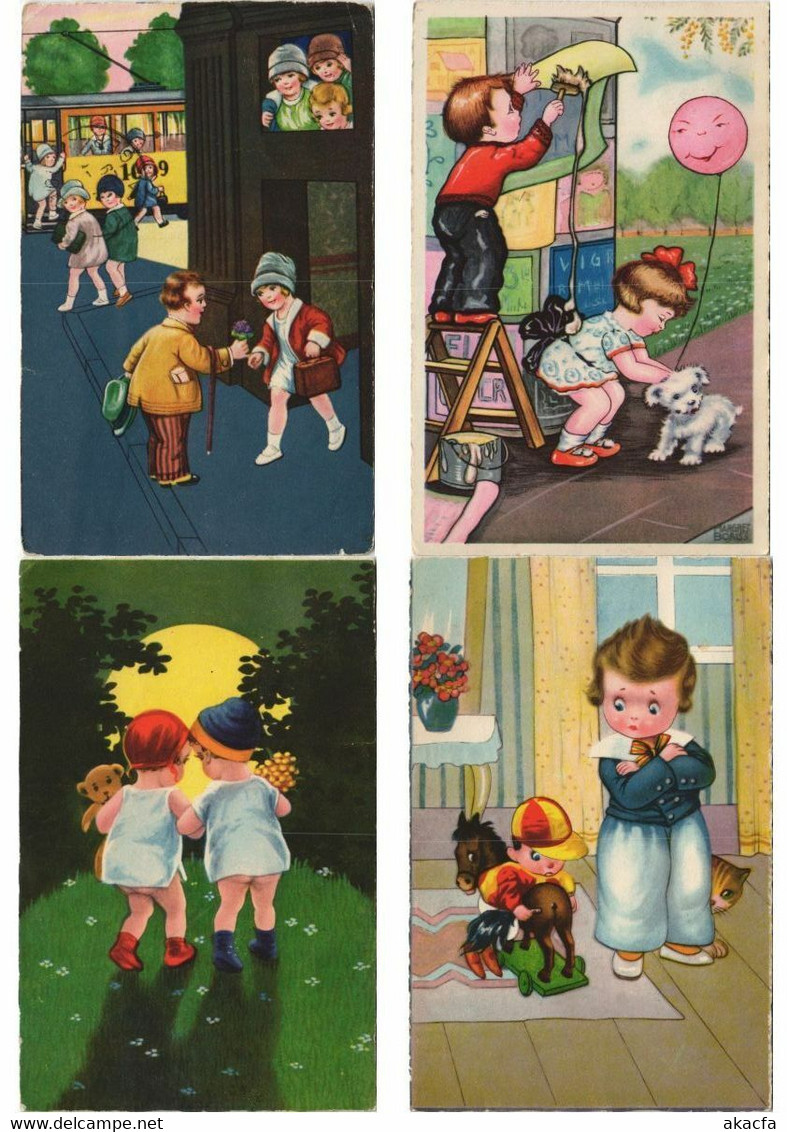 ARTIST SIGNED MARGARET BORISS CHILDREN 20 Vintage Postcards (L4247) - Boriss, Margret