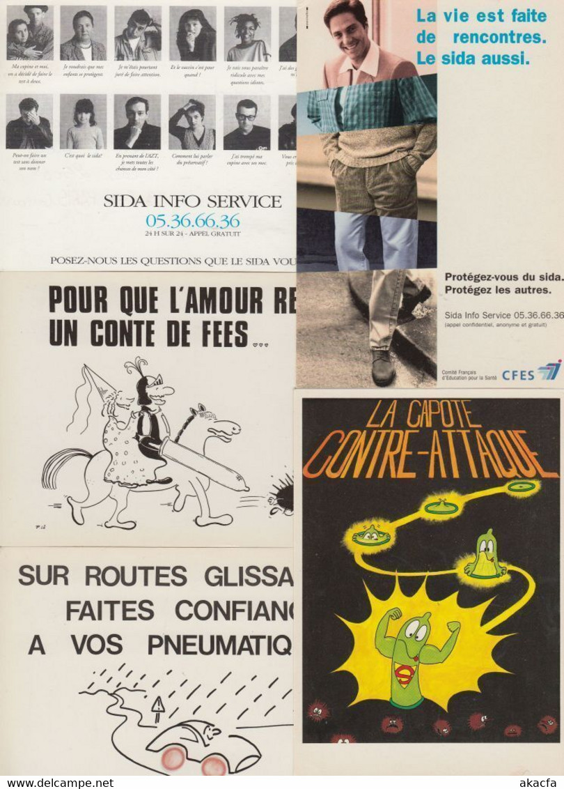 SIDA HIV Condoms MEDICAL 32 Modern Postcards Mostly Pre-1990 (L5189) - Santé