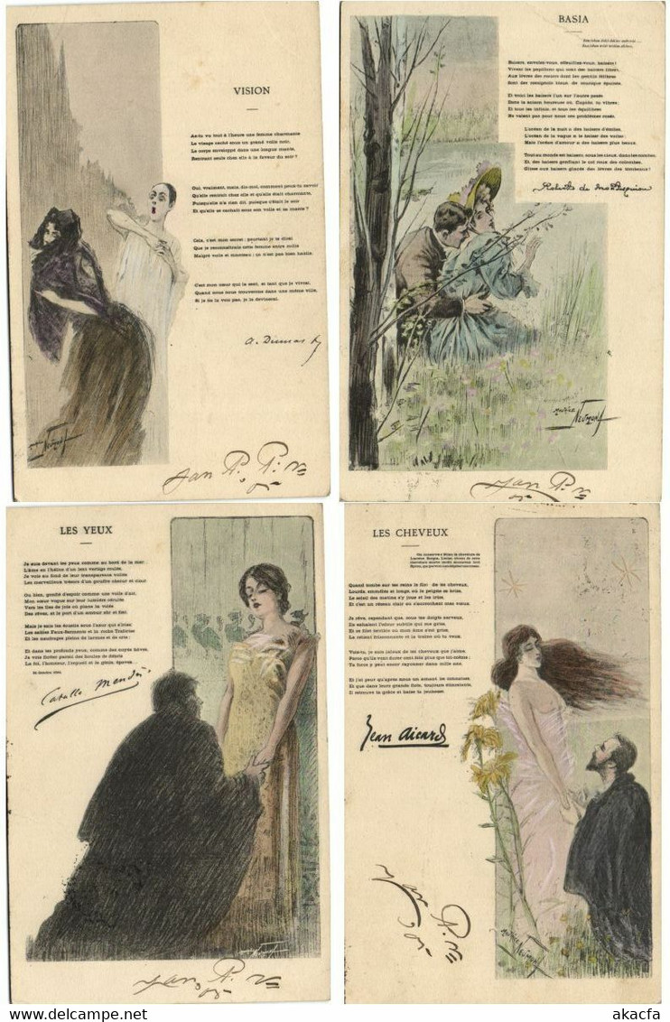 MAURICE NEUTMONT ARTIST SIGNED EROTIC GLAMOUR 21 Vintage Postcards (L4012) - Maurice