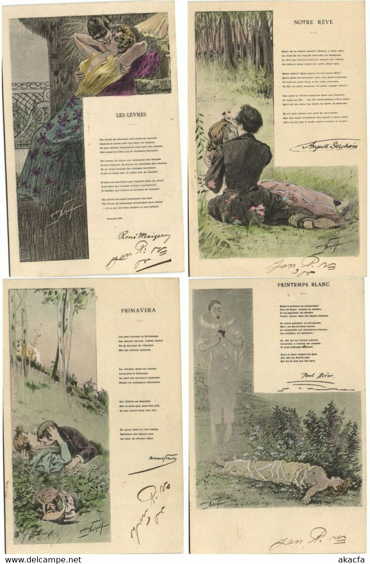 MAURICE NEUTMONT ARTIST SIGNED EROTIC GLAMOUR 21 Vintage Postcards (L4012) - Maurice