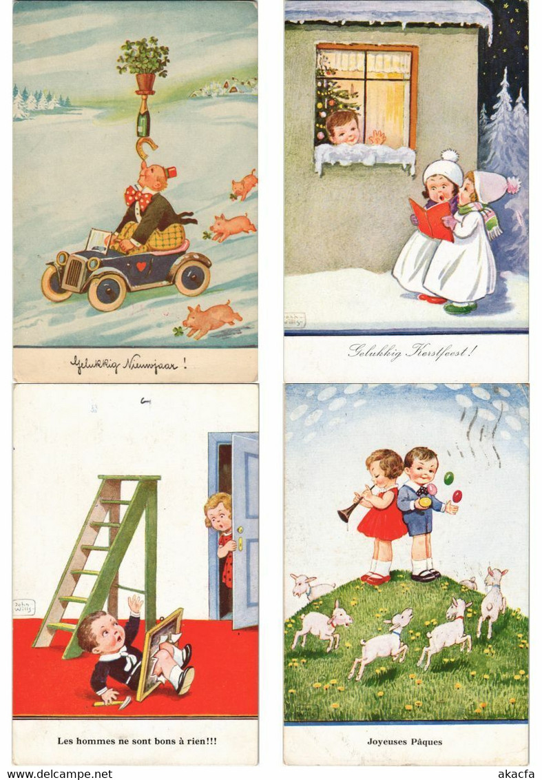 JOHN WILLS ARTIST SIGNED CHILDREN 33 Vintage Postcards PART 2. (L3200)