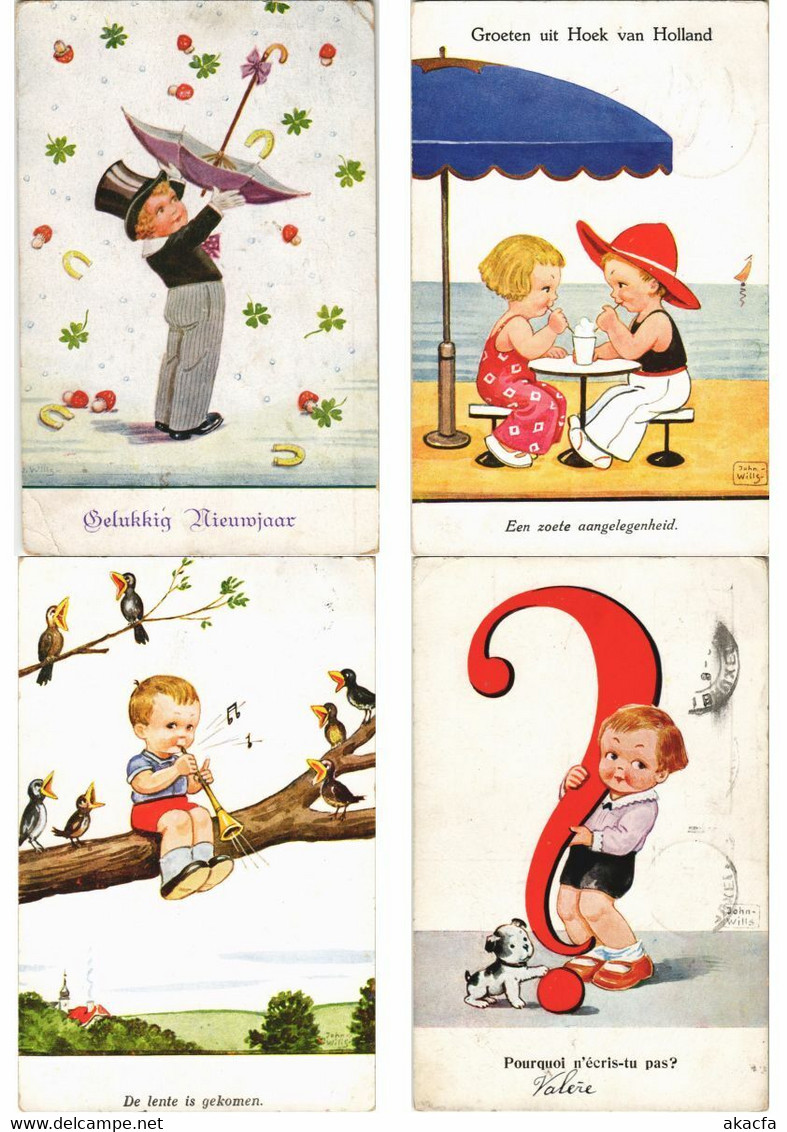 JOHN WILLS ARTIST SIGNED CHILDREN 33 Vintage Postcards PART 2. (L3200)