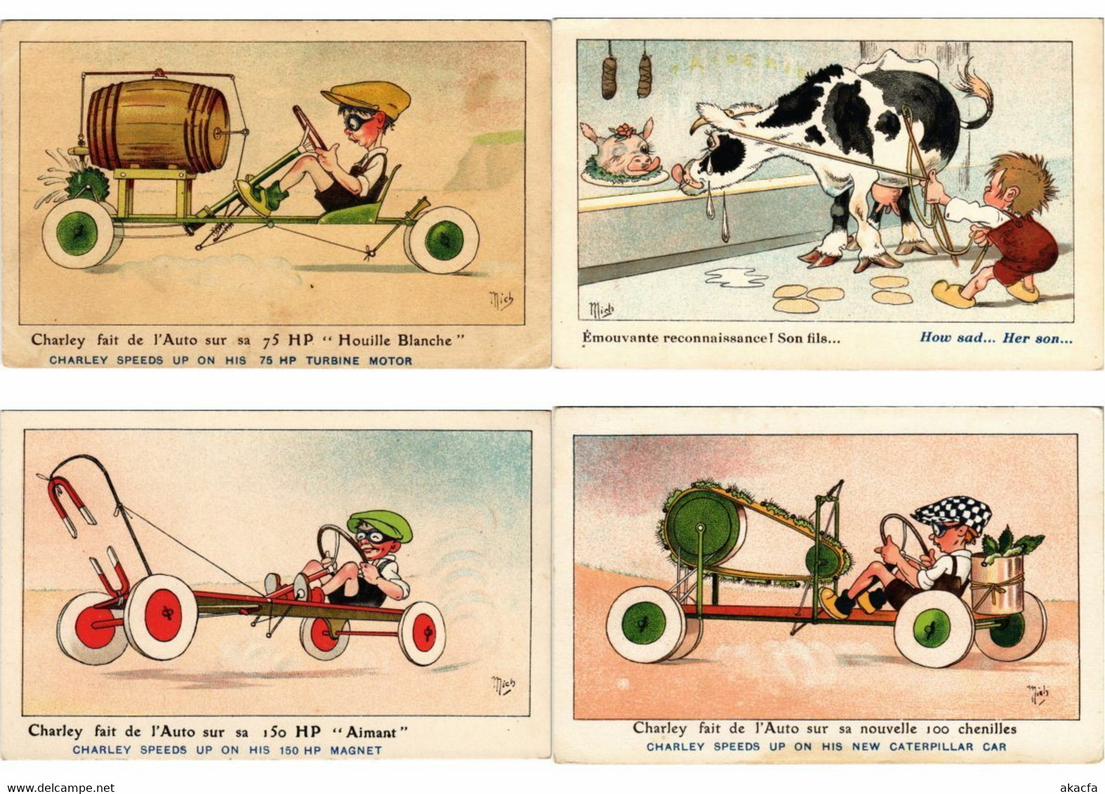 MICH Artist Signed HUMOR COMIC 22 Vintage Postcards (L5729) - Mich