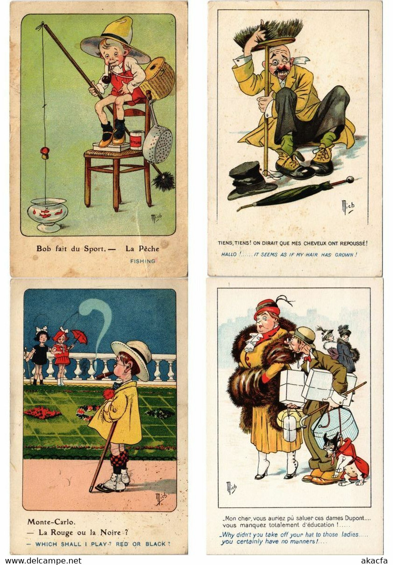 MICH Artist Signed HUMOR COMIC 22 Vintage Postcards (L5729) - Mich