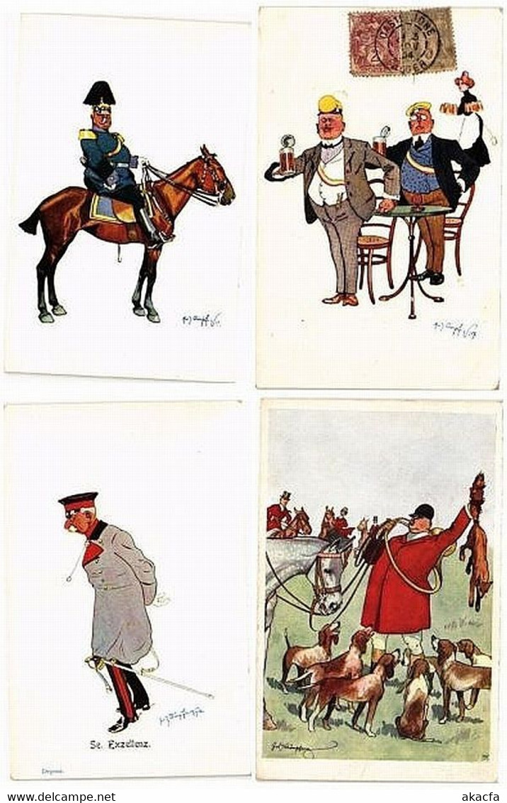 SCHÖNPFLUG ARTIST SIGNED MILITARY / HUMOR 15 Vintage Postcards (L5558) - Schoenpflug, Fritz