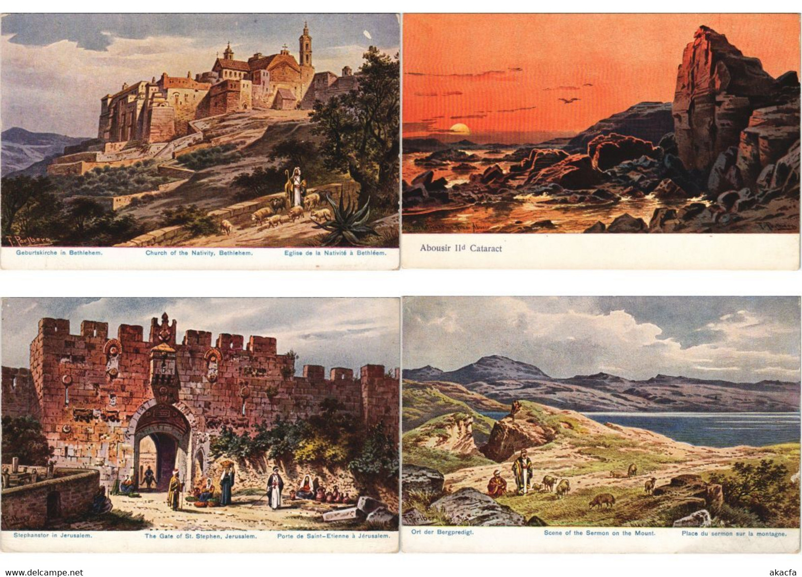 PALESTINE, JUDAICA Mostly ARTIST SIGNED PERLBERG 36 Vintage Postcards (L5262) - Perlberg, F.